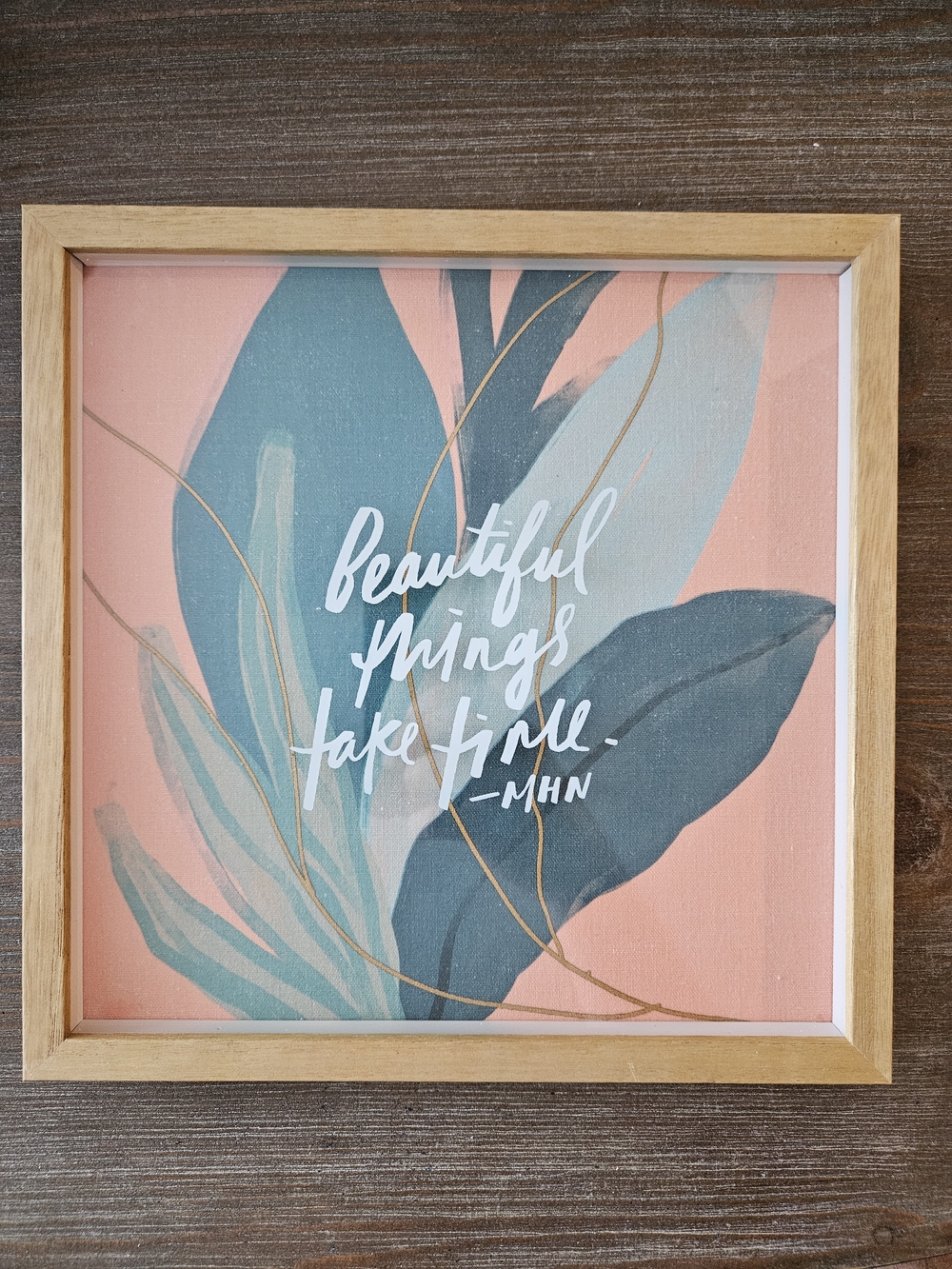 Hallmark Pink & Teal Botanical Quote Wall Art